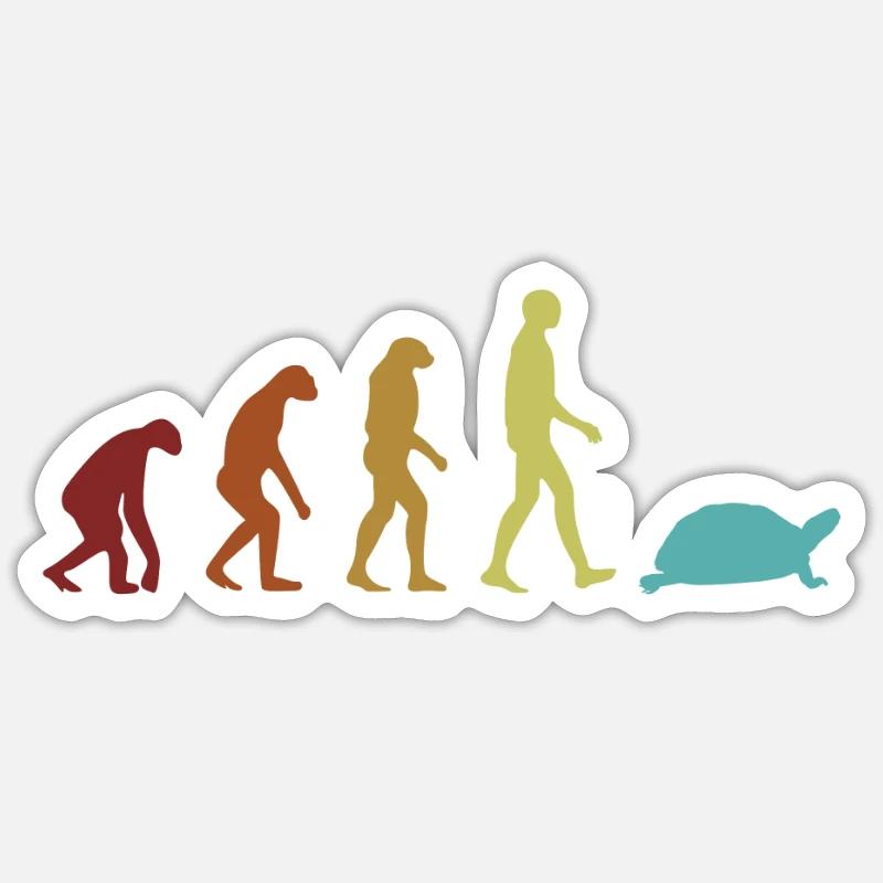 Turtle Evolution Water Turtle Turtle - Sticker size S (10 x 10 cm) - white matte