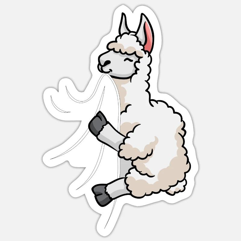 Biting Llama Sticker size S (10 x 10 cm)