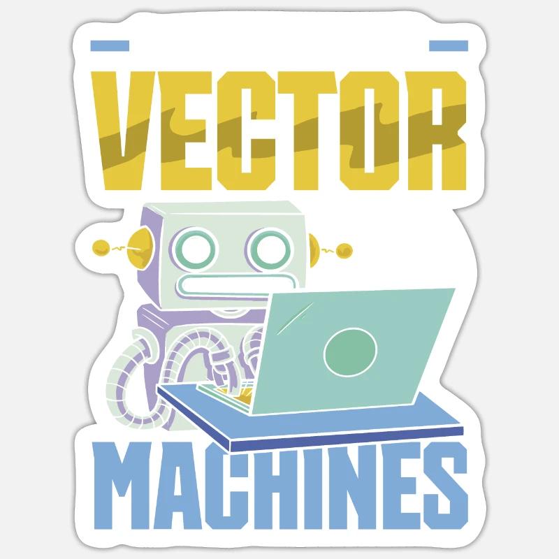 I Support Vector Machines Retro Data Science Sticker Größe S (10 x 10 cm)