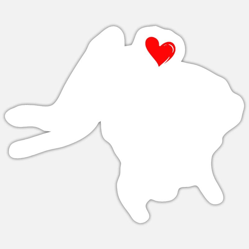 Dackel Liebe Hunde High Five - Sticker Größe S (10 x 10 cm) - Mattweiß