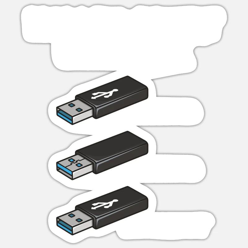 How To Insert USB Stick Funny Programmer Meme Sticker Größe S (10 x 10 cm)