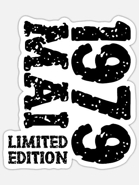 1979 Mai Limited Edition Geburtstag Geschenk - Sticker Größe S (10 x 10 cm) - Mattweiß