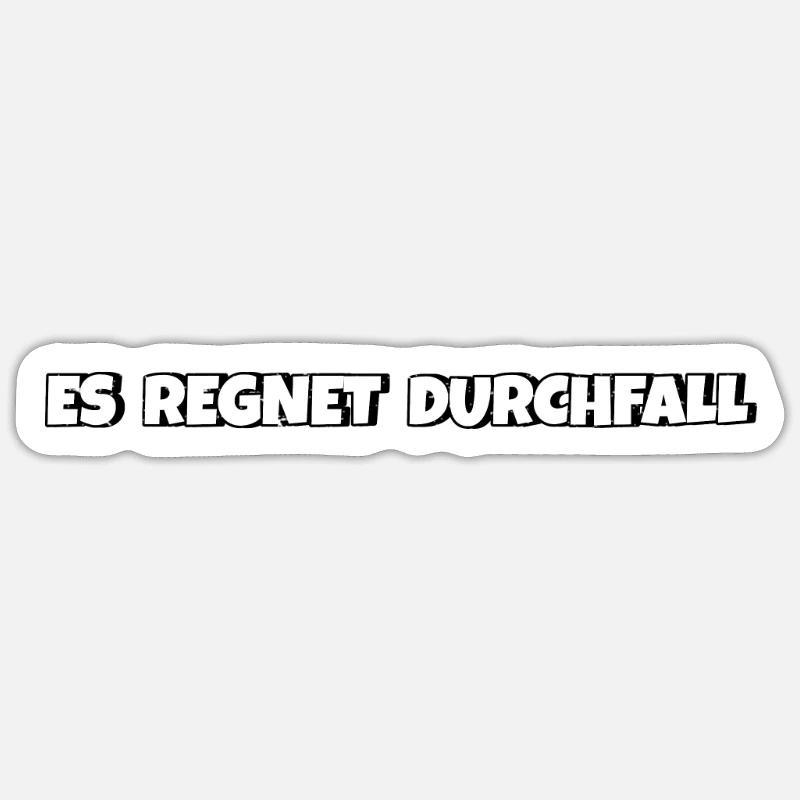 Es regnet Durchfall - Sticker Größe S (10 x 10 cm) - Mattweiß