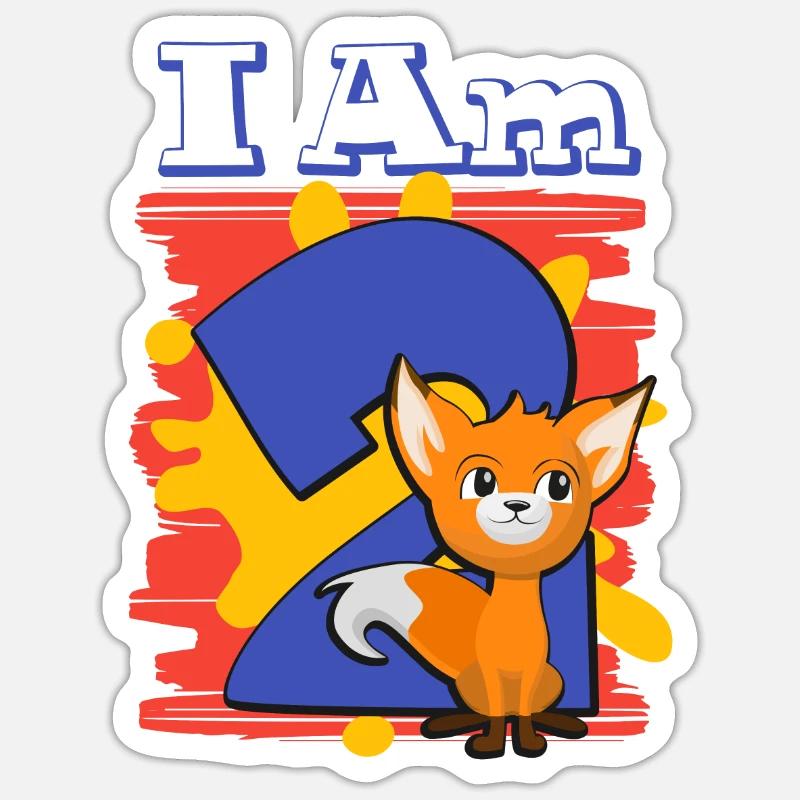 I am 2 fox - Sticker size S (10 x 10 cm) - white matte