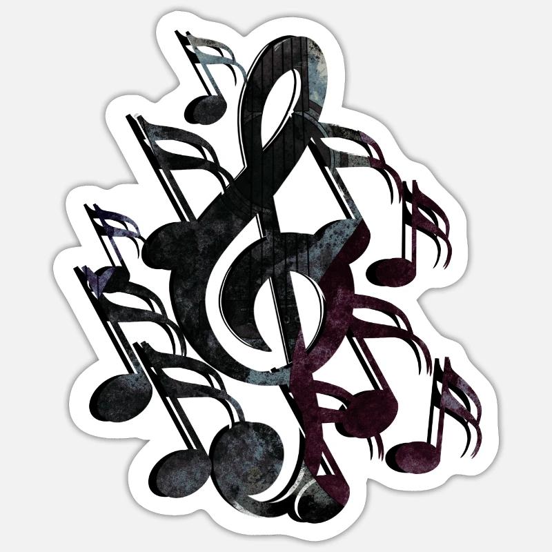 Clef Notes - Sticker size S (10 x 10 cm) - white matte