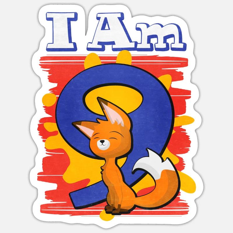 Ich Bin 9 Fuchs - Sticker Größe S (10 x 10 cm) - Mattweiß