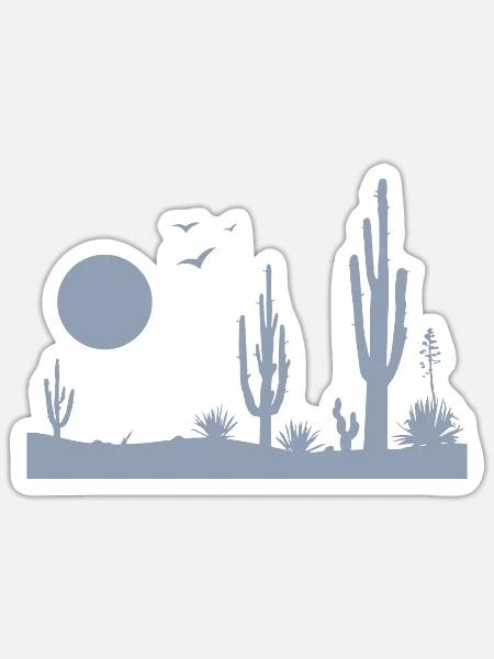 Wüste Wüstenlandschaft - Sticker Größe S (10 x 10 cm) - Mattweiß