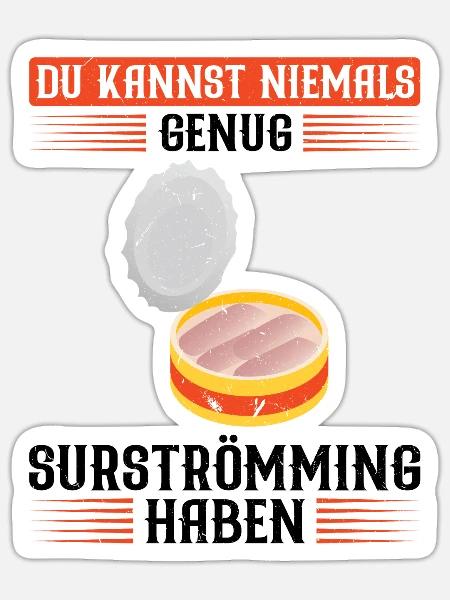 Surströmming Schweden Geschenk - Sticker Größe S (10 x 10 cm) - Mattweiß