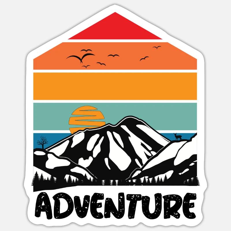 Aventure - Sticker taille S (10 x 10 cm) - blanc mat