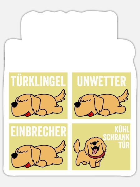Hund Golden Retriever - Sticker Größe S (10 x 10 cm) - Mattweiß