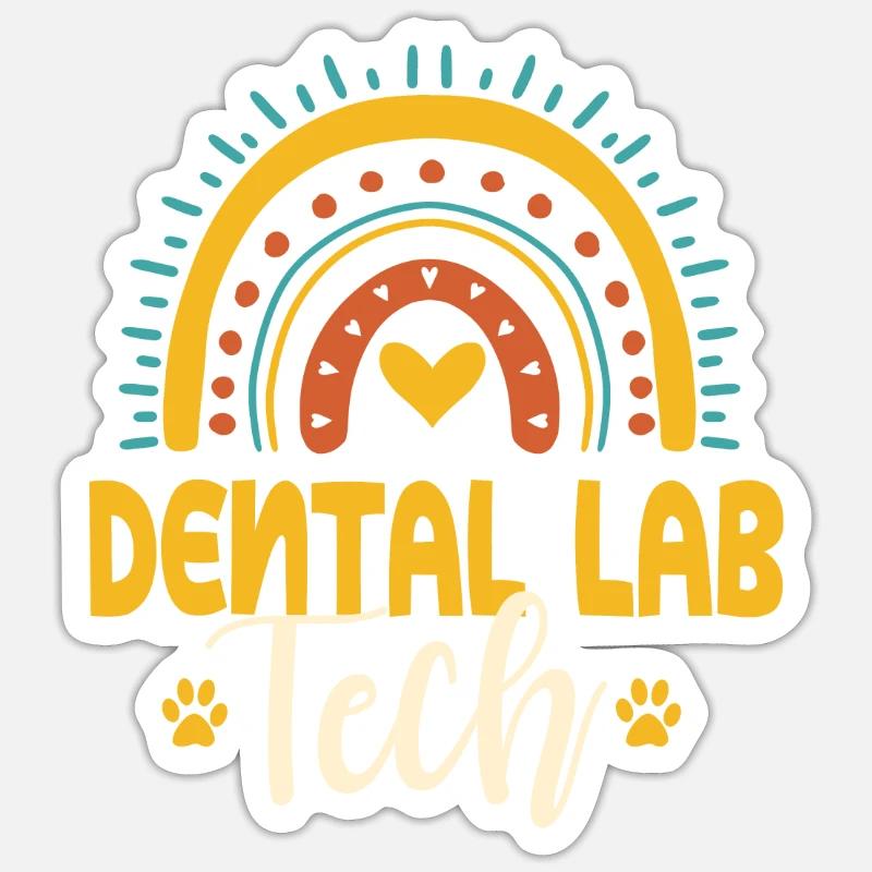 Dental laboratory technology - Sticker size S (10 x 10 cm) - white matte