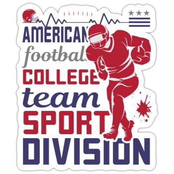 FoundLux, AMERICAN FOOTBALL COLLEGE team SPORT - Sticker size S (10 x 10 cm) - white matte - Front