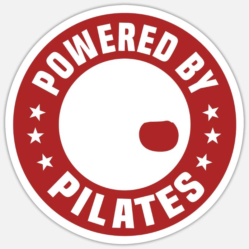 Propulsé par Pilates - Sticker taille S (10 x 10 cm) - blanc mat