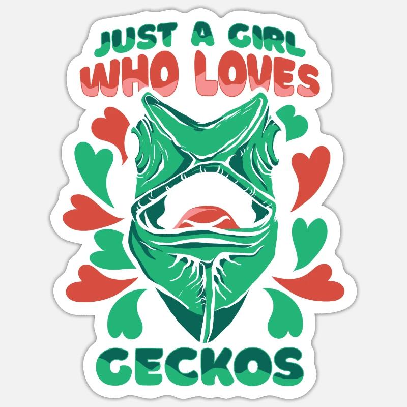 Gecko Geckos Echse - Sticker Größe S (10 x 10 cm) - Mattweiß
