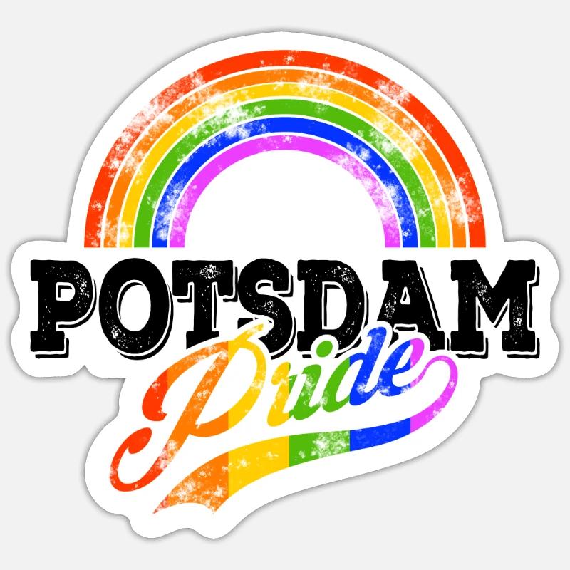 Pride Potsdam - Sticker Größe S (10 x 10 cm) - Mattweiß