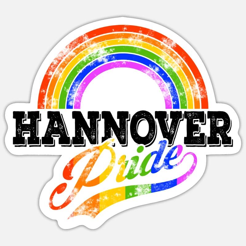 Pride Hannover - Sticker Größe S (10 x 10 cm) - Mattweiß