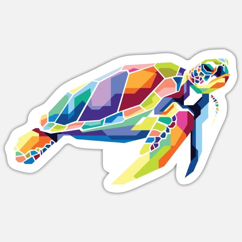 Polygon Tortoise Aquatic Turtle Sticker size S (10 x 10 cm)