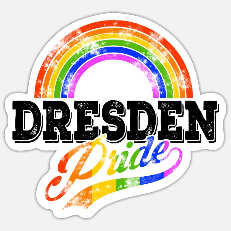 Pride Dresden - Sticker Größe S (10 x 10 cm) - Mattweiß
