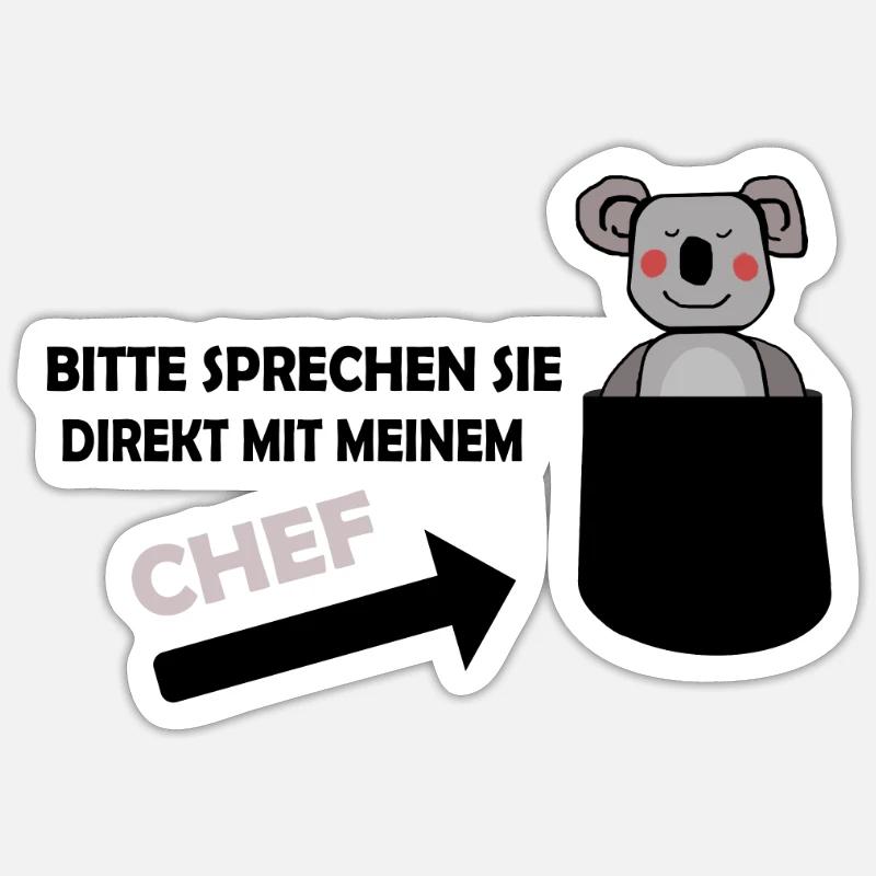 Brusttasche mit Koala als Chef Sticker Größe S (10 x 10 cm)