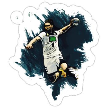 Handballer - Handball - Sticker Größe S (10 x 10 cm) - Mattweiß - Vorne