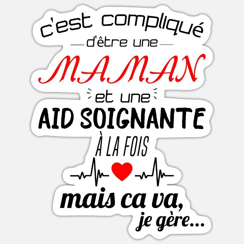 pas parfaite aide-soignante;cadeau aide soignante Sticker taille S (10 x 10 cm)