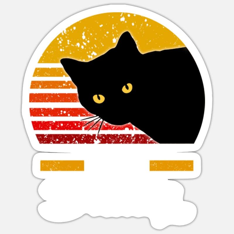 Cat Daddy Vintage Black Cat Gave Til Cat Lover - Sticker størrelse S (10 x 10 cm) - mat hvid