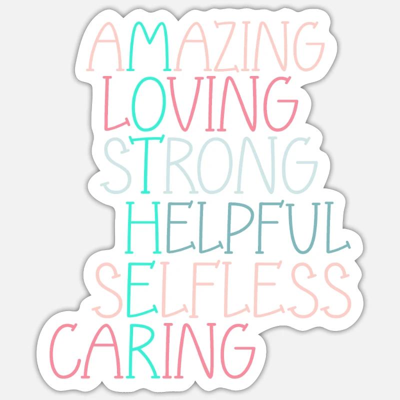 Muttertag Süße Zitate - Mutter-Akronym Sticker Größe S (10 x 10 cm)