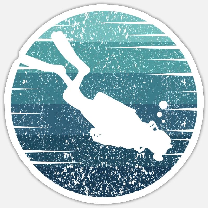 Palmes de plongée Lunettes de plongée Masque de plongée Diver Diver - Sticker taille S (10 x 10 cm) - blanc mat