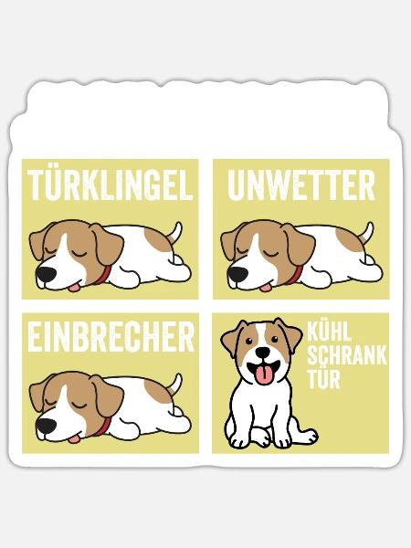 Hund Jack Russell - Sticker Größe S (10 x 10 cm) - Mattweiß