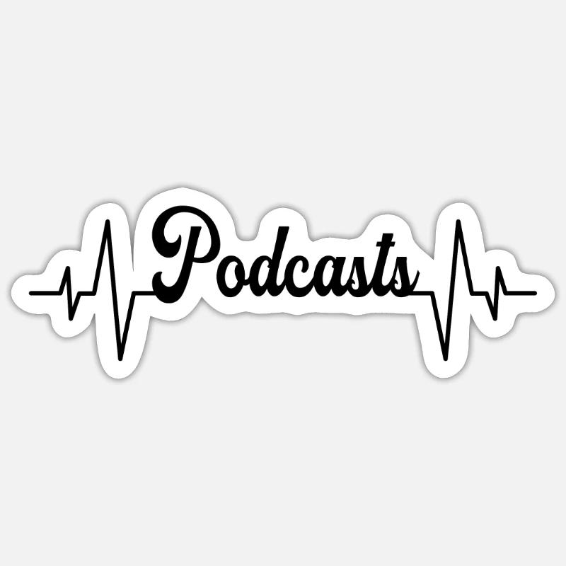 Podcast Heartbeat Sticker size S (10 x 10 cm)