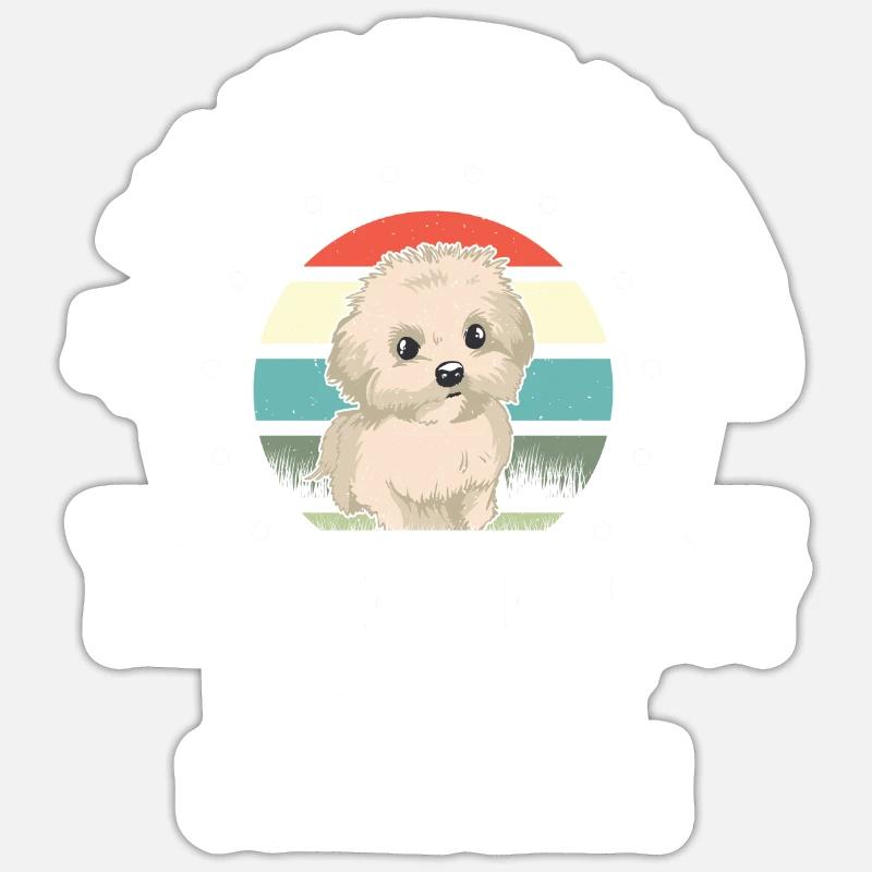 Hund Malteser - Sticker Größe S (10 x 10 cm) - Mattweiß