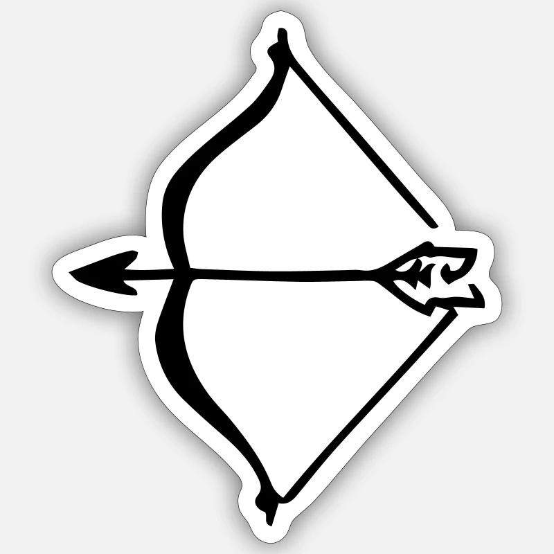 Amor Pfeilbogen Bogen Liebesglück Sticker Größe S (10 x 10 cm)