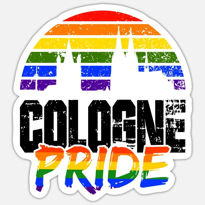 Pride Köln - Sticker Größe S (10 x 10 cm) - Mattweiß