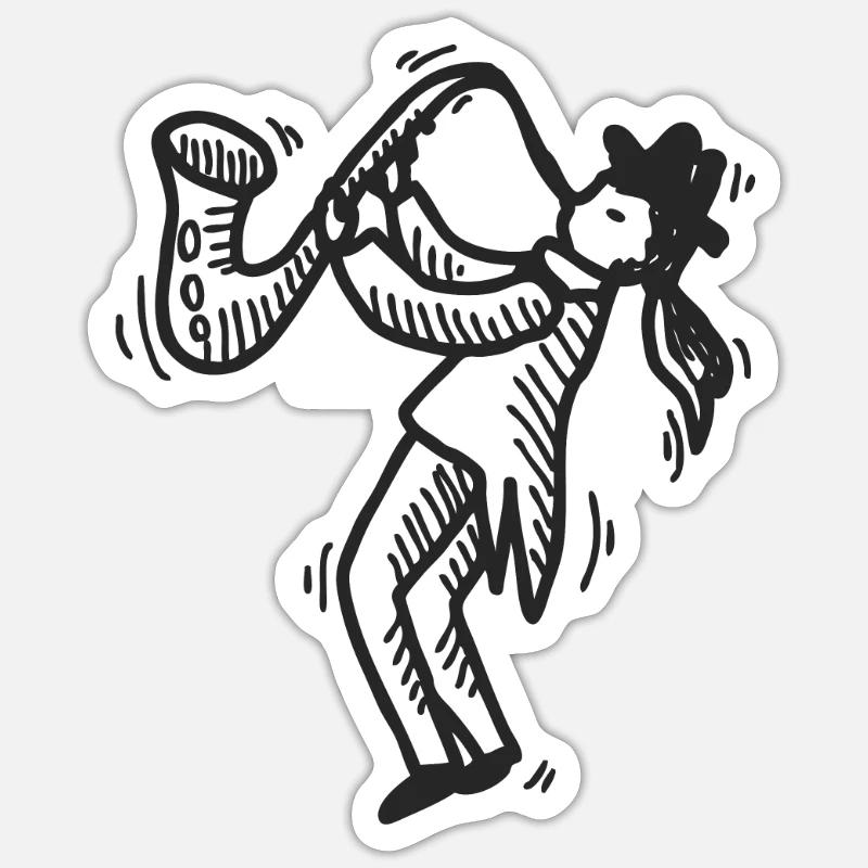 Saxophon - Sticker Größe S (10 x 10 cm) - Mattweiß