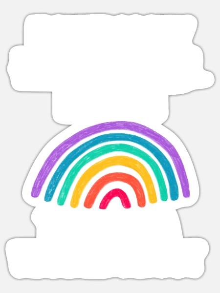 Regenbogen Queer LGBT Gay Pride Geschenk LGBTQ - Sticker Größe S (10 x 10 cm) - Mattweiß