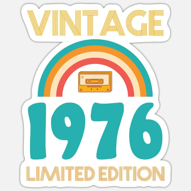 Rétro Classique 1976 - Sticker taille S (10 x 10 cm) - blanc mat