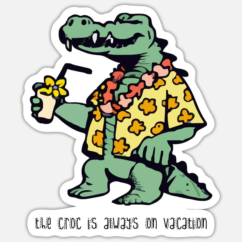Hapi le crocodile en vacances Sticker taille S (10 x 10 cm)