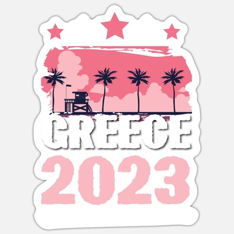 Grèce 2023 - Sticker taille S (10 x 10 cm) - blanc mat