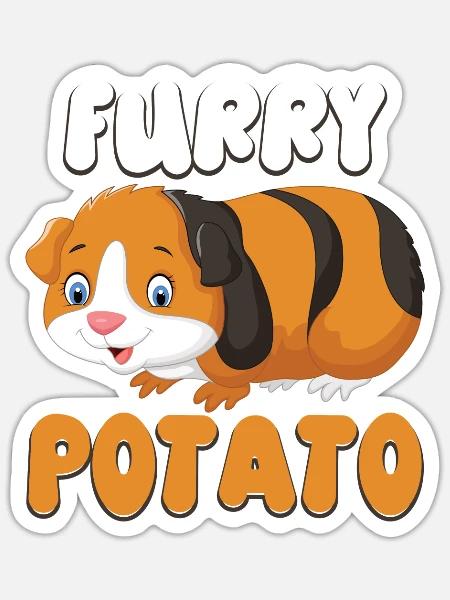 Guinea Pig Lover Furry Potato Gift Idea - Sticker Größe S (10 x 10 cm) - Mattweiß