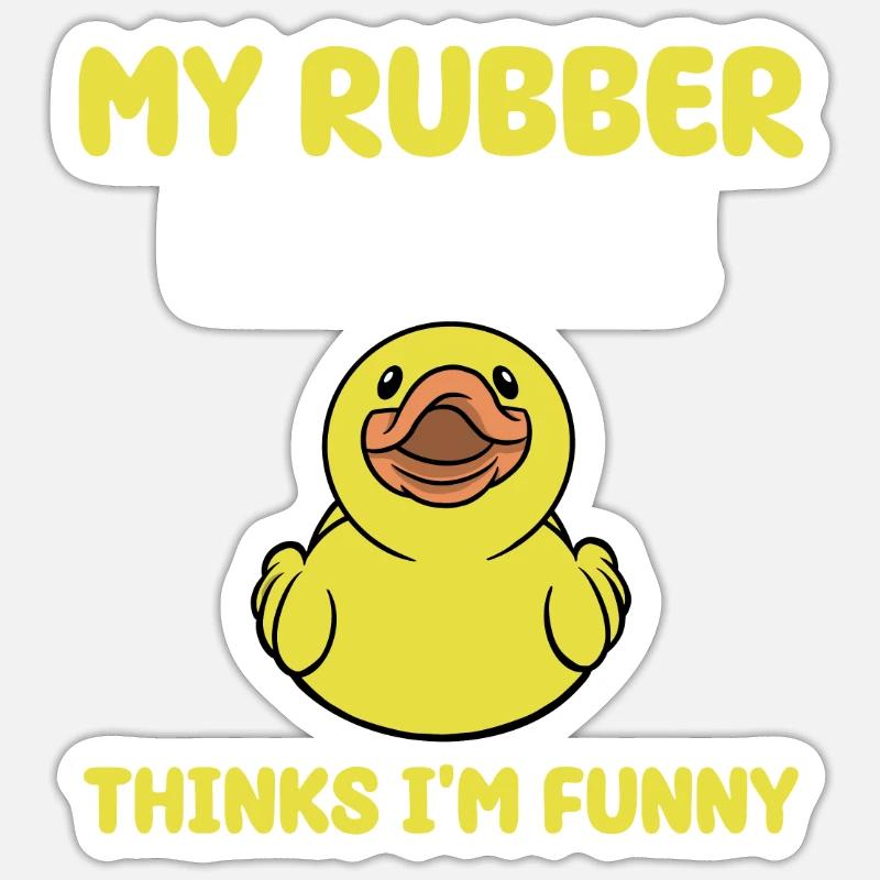 Funny Rubber Duck Gift - Sticker size S (10 x 10 cm) - white matte