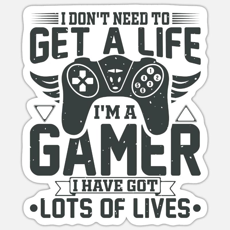 Gamer gaming gaming computer game controller Sticker size S (10 x 10 cm)