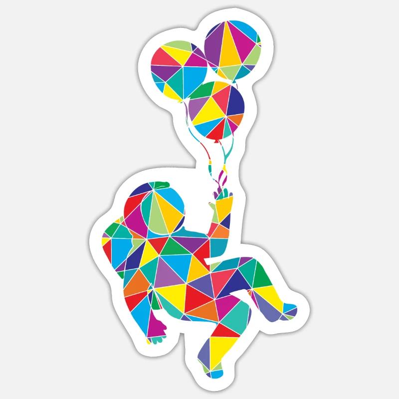 Low Poly Astronome Poly Astronaute - Sticker taille S (10 x 10 cm) - blanc mat
