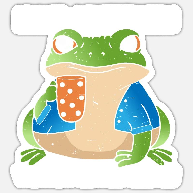 Frosch Nicht Ansprechen Vor Dem Ersten Kaffee - Sticker Größe S (10 x 10 cm) - Mattweiß
