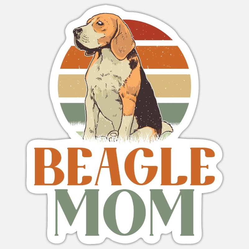 Beagle Cadeau Beagle Propriétaire - Sticker taille S (10 x 10 cm) - blanc mat