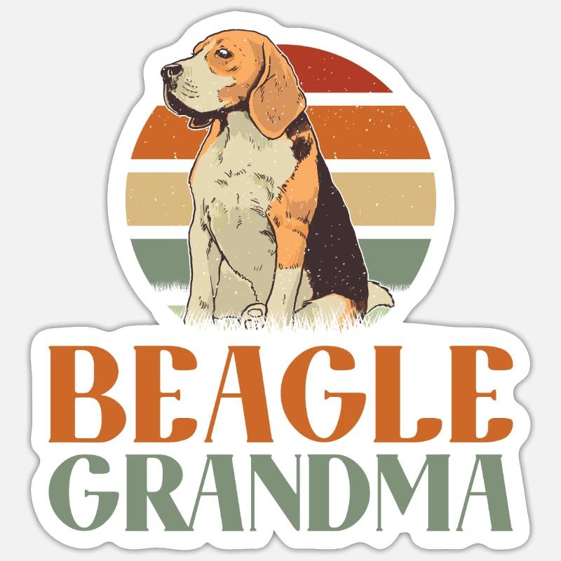 Beagle Geschenk Beagle Besitzer - Sticker Größe S (10 x 10 cm) - Mattweiß