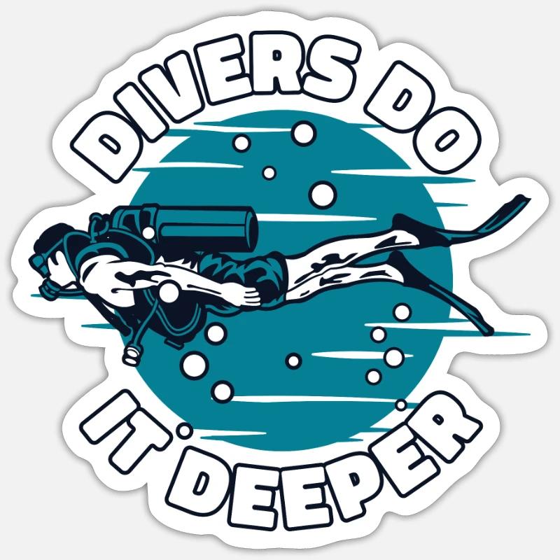 Divers Do It Deeper Goggles Diving Mask Sticker size S (10 x 10 cm)