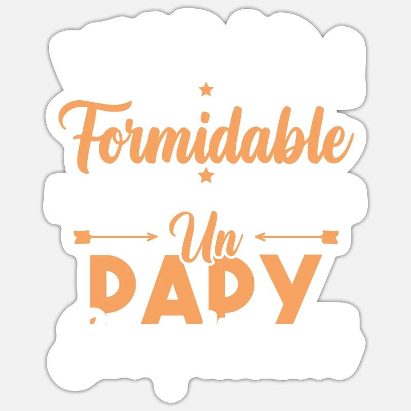 un papa formidable donne un papy exceptionnel - Sticker taille S (10 x 10 cm) - blanc mat