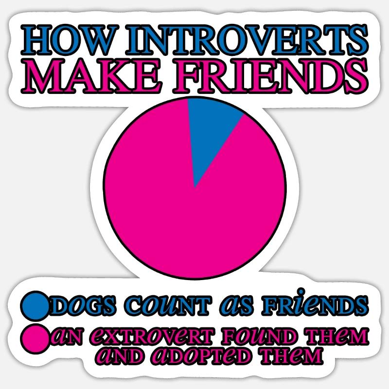 How Introverts Make Friends 2 - Sticker size S (10 x 10 cm) - white matte