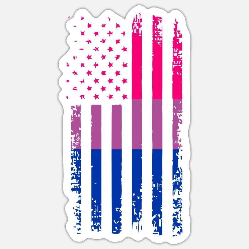 Bisexual Pride Flagge Geschenk - Sticker Größe S (10 x 10 cm) - Mattweiß