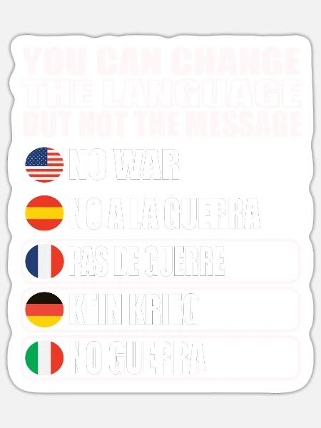 Frieden in der Welt - Sticker Größe S (10 x 10 cm) - Mattweiß